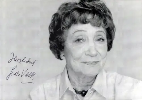 Autogrammkarte Schauspielerin Hilde Volk, Portrait, Autogramm