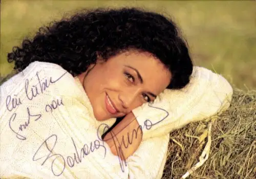 Autogrammkarte Schauspielerin Barbara Wussow, Portrait, Autogramm