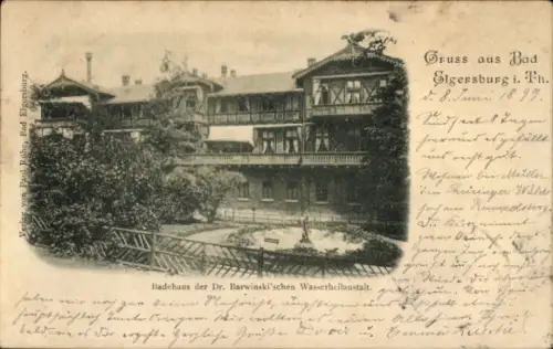 Ak Bad Elgersburg in Thüringen, Dr. Barwinski'sche Wasserheilanstalt, Badehaus