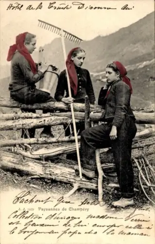 Ak Schweiz, Paysannes de Champéry