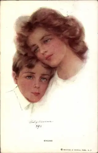 Künstler Ak Boileau, Philip, Chums, Kinder, Mädchen und Junge