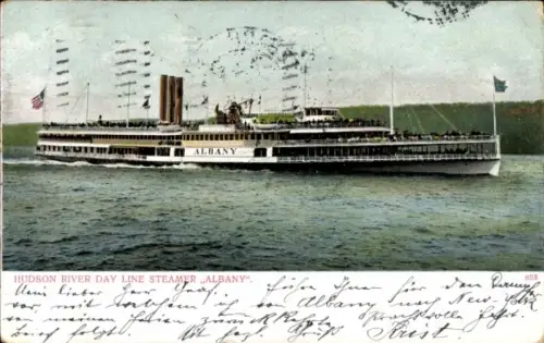 Ak Hudson River, Dampfer Albany