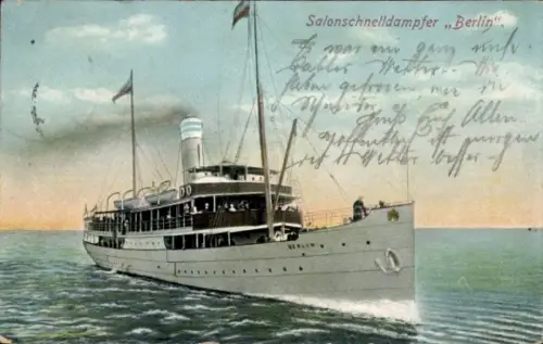 Ak Dampfer Berlin, Salonschnelldampfer, Seebäderschiff