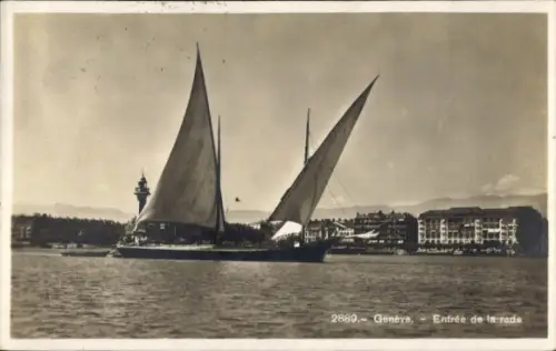 Ak Genève Genf Schweiz, Entrée de la rade