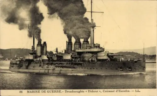 Ak Französisches Kriegsschiff, Marine Militaire, Dreadnought, Diderot, Cuirassé