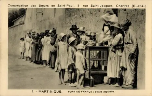 Ak Fort de France Martinique, Congrégation des Soeurs de Saint Paul, Soupe Populaire