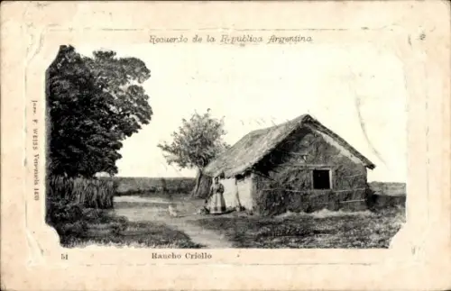 Ak Argentinien, Rancho Criollo