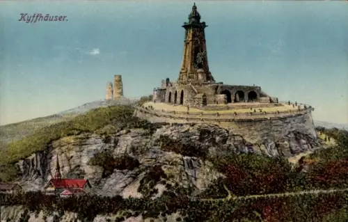 Ak Bad Frankenhausen am Kyffhäuser Thüringen, Kyffhäuser Denkmal, Berglandschaft, keine Personen,