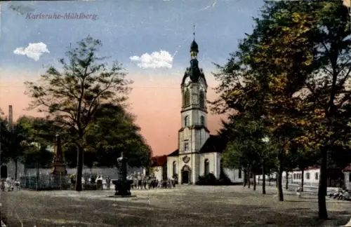 Ak Mühlburg Karlsruhe in Baden, Kirche