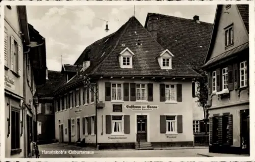 Ak Haslach im Kinzigtal Schwarzwald, Hansjakob's Geburtshaus, Gasthaus zur Sonne, Schwarzwald
