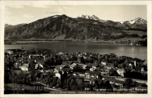 Ak Tegernsee in Oberbayern,  Hirschberg, Kampen, Berge, See