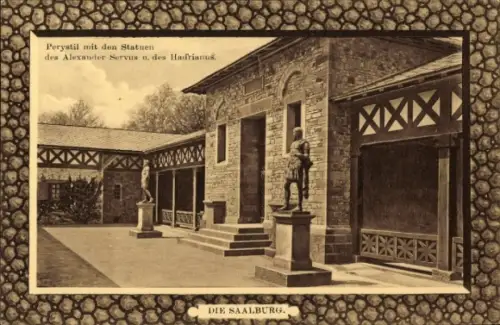 Passepartout Ak Bad Homburg vor der Höhe, Perystil mit den Statuen des Alexander Servus, Hadrianus