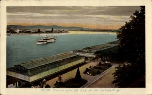 Ak Bonn am Rhein, Rheinanlagen, Siebengebirge, Panorama