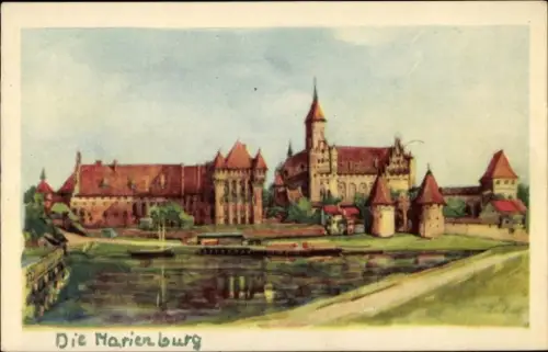 Ak Marienburg Hildesheim in Niedersachsen, Die  Burganlage, Wasser, Türme,  Architektur