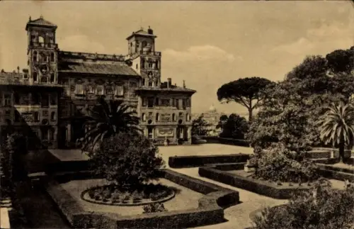 Ak Roma Rom Lazio, Villa Medici, Garten, Palmen,  Architektur