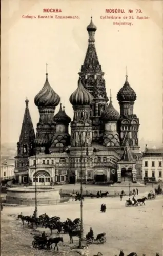 Ak Moskau Russland, Kathedrale St. Basilius, Moskauer Architektur,  