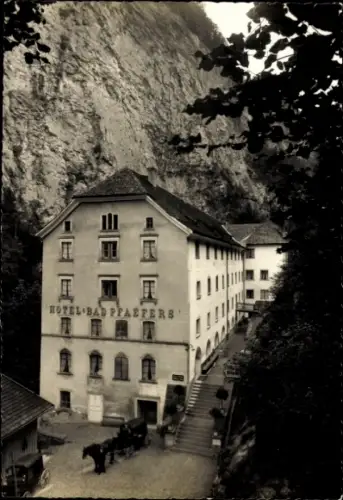 Ak Valens Kanton St. Gallen, Taminaschlucht, Hotel Bad Pfäfers