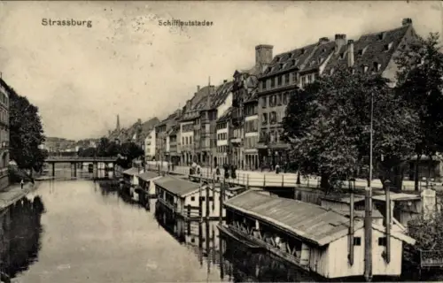 Ak Strasbourg Straßburg Elsass Bas Rhin, Quai des Bateliers, Schiffleutstaden