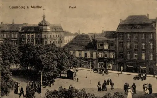 Ak Gorzów Wielkopolski Landsberg an der Warthe Ostbrandenburg, Marktplatz