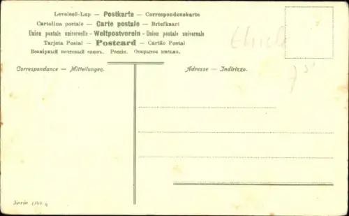 Künstler Ak Thiele, Arthur, Automobil, Ochsenkarren, Begegnung auf enger Fahrbahn