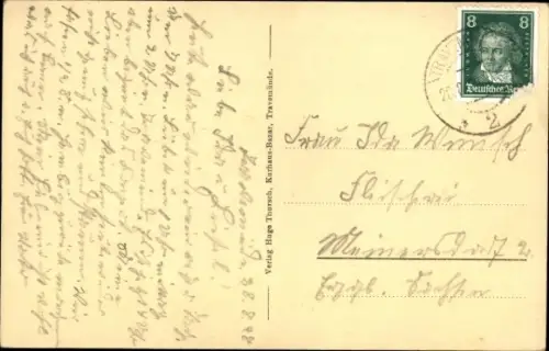 Ak Ostseebad Travemünde Lübeck, Strandpartie, Städtischer Kursaal