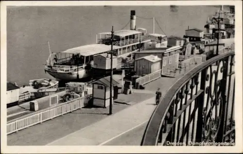 Ak Dresden, Dampferanlegestelle, Salondampfer Dresden