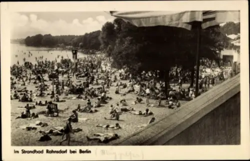 Ak Berlin Köpenick Rahnsdorf, Strandbad am Müggelsee