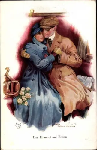 Künstler Ak Der Himmel auf Erden, Liebespaar