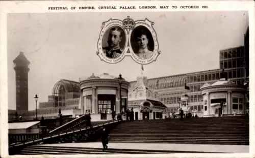 PC London England, Fertival of Empire, Crystal palace, 1911, King George V, Queen