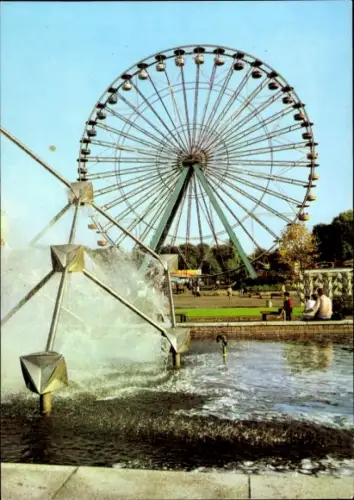 Ak Berlin Treptow, Kulturpark, Riesenrad, DDR, Wasserpartie