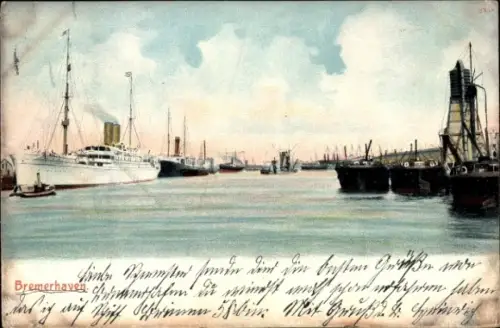 Ak Bremerhaven,  Schiffe, Hafen, Wasser, 