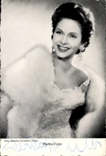 Ak Schauspielerin Hertha Feiler, Portrait, Autogramm