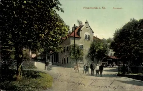 Ak Rabenstein Chemnitz, Blick auf die Brauerei, Kinder