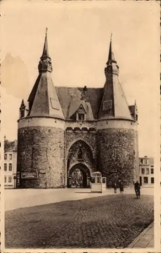 Ak Antwerpen Flandern, Oude Brusselse Poort,   Architektur, schwarz-weiß