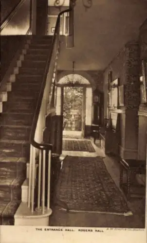 Ak Boston Massachusetts USA, Rogers Hall, Eingangshalle