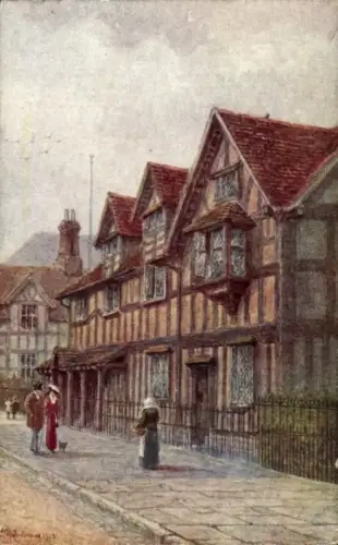 Künstler Ak Stratford upon Avon Warwickshire England, Shakespeare's Birthplace
