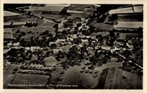 Ak Meschenbach Rauenstein in Thüringen, Luftaufnahme von Meschenbach, ländliche Umgebung,  