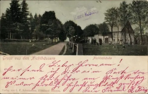 Ak Nichtovy Domky Nichthäuser Větrov Ringenhain Frýdlant v Čechách Friedland in Böhmen, Nichtschänke