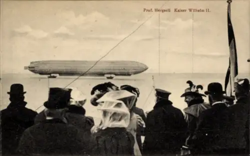 Ak Manzell Friedrichshafen am Bodensee, Kaiser Wilhelm II. bei Graf Zeppelin, 1908