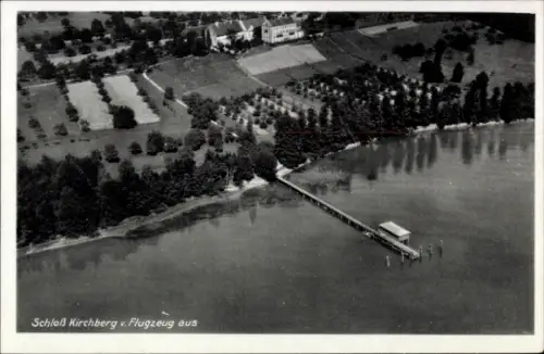 Ak Immenstaad am Bodensee, Schloss Kirchberg, Fliegeraufnahme