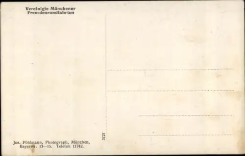 Foto Ak Vereinigte Münchener Fremdenrundfahrten, Autobus