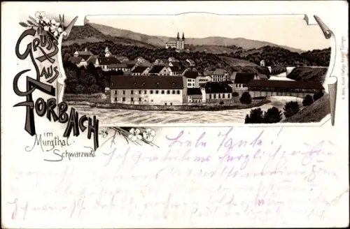 Litho Forbach im Murgtal Schwarzwald Baden, Panorama