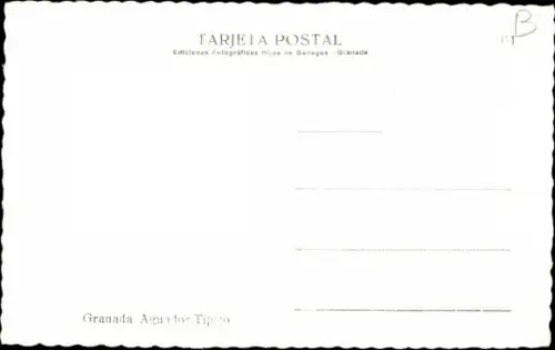 Ak Granada Andalusien Spanien, Mann in Tracht mit Esel, Wasserträger