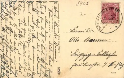 Ak Strehla an der Elbe Sachsen, Blick auf den Fluß und den Ort