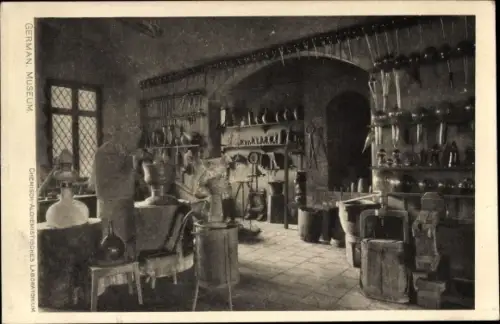 Ak Nürnberg, Germanisches Museum, Chemisch-Alchemistisches Laboratorium