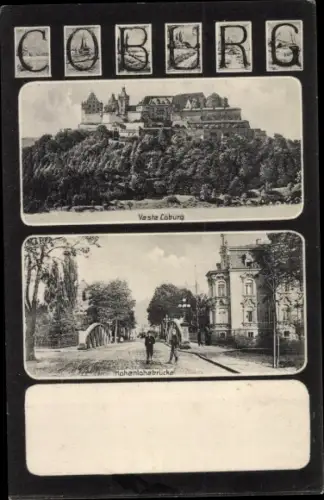 Ak Coburg in Oberfranken, Veste, Hohenlohebrücke