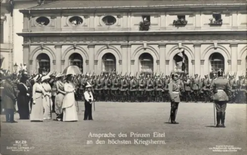 Ak Ansprache des Prinzen Eitel an den höchsten Kriegsherrn, Liersch Kr. 29, I. WK