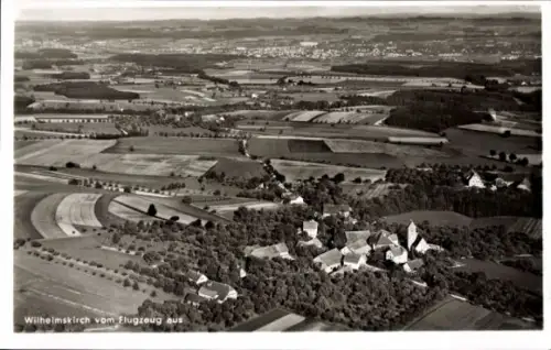 Ak Wilhelmskirch Wolketsweiler Horgenzell in Oberschwaben Württemberg, Luftaufnahme von  Landscha