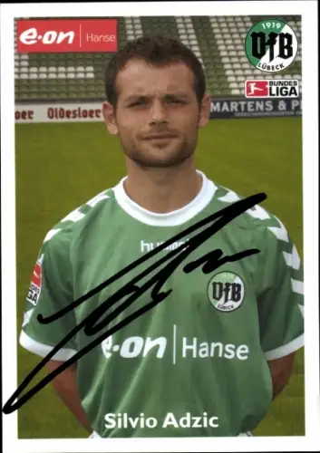 Autogrammkarte Fußballer Silvio Adzic, VfB Lübeck, Autogramm