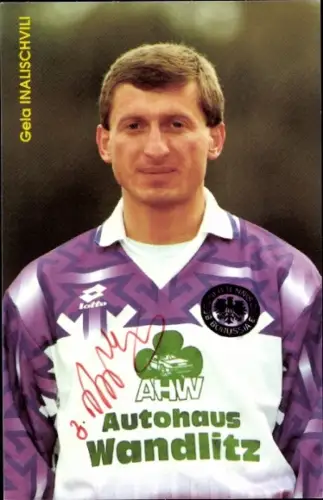 Autogrammkarte Fußballer Gela Inalischvili, Tennis Borussia Berlin, Autogramm